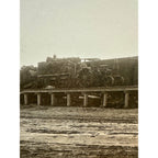 Original 1890s Lancaster MN Minnesota Train Depot Cabinet Photograph Photo Steam Tractor