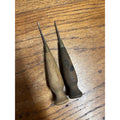 Antique Vintage Lot (2) Stitching Awl Hand Tools Wood Handles