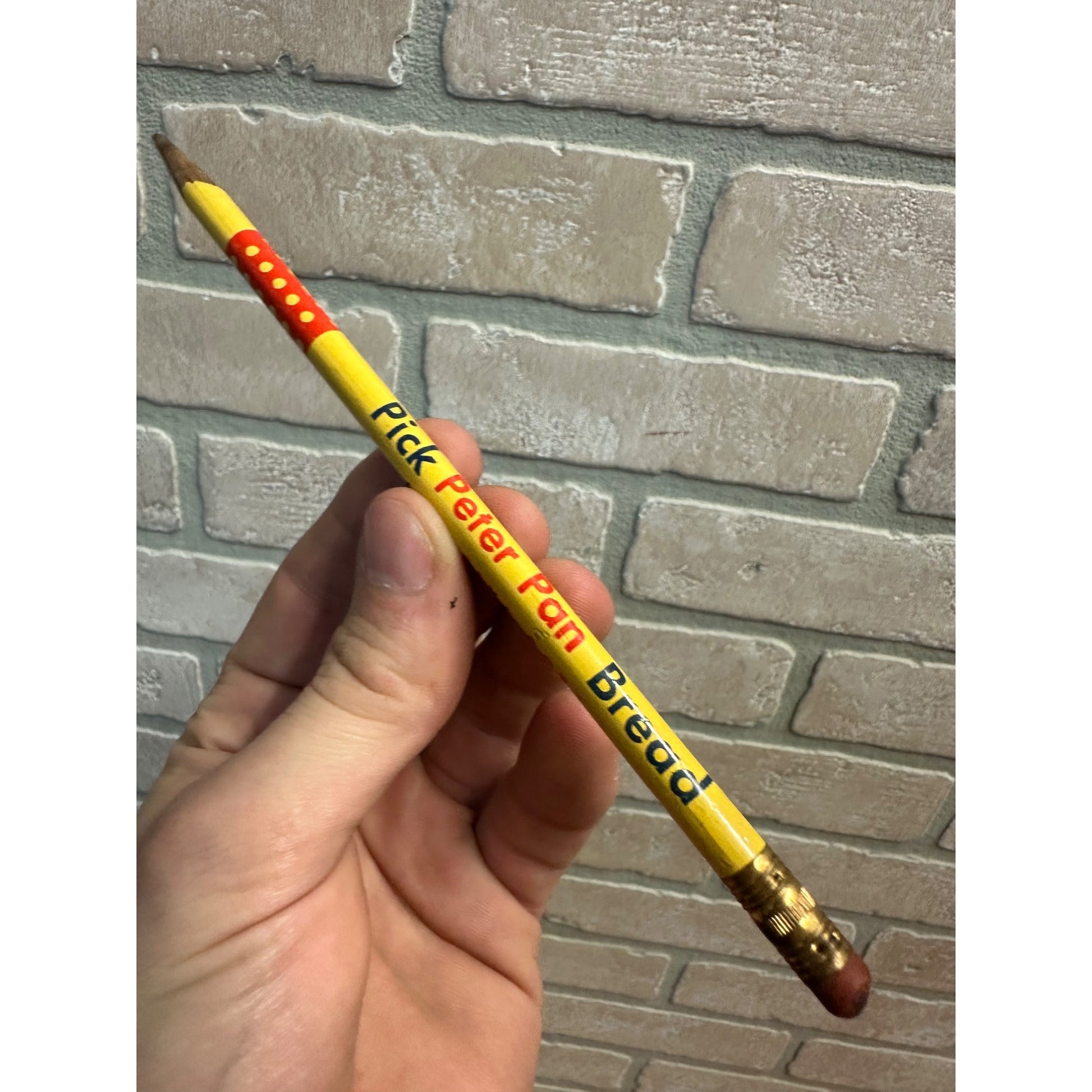 Vintage Advertising Pencil Peter Pan Bread in Polka Dot Wrap Wood