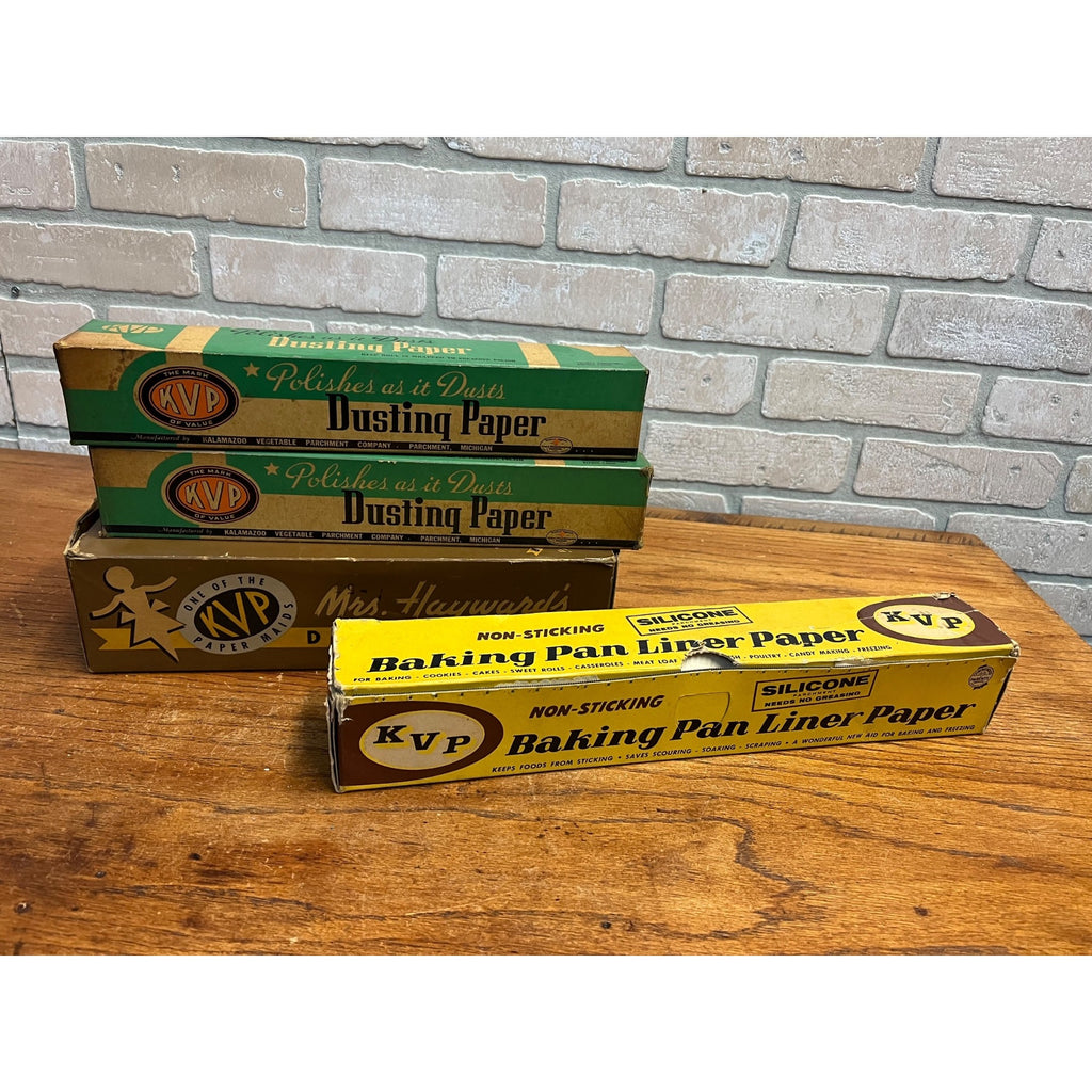 Vintage 1940s Lot KVP Kalamazoo Vegetable Parchment Baking Dusting Paper Boxes