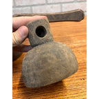 Antique 19th C Primitive Hand Carved Wood Grain Scoops Interchangeable Handle