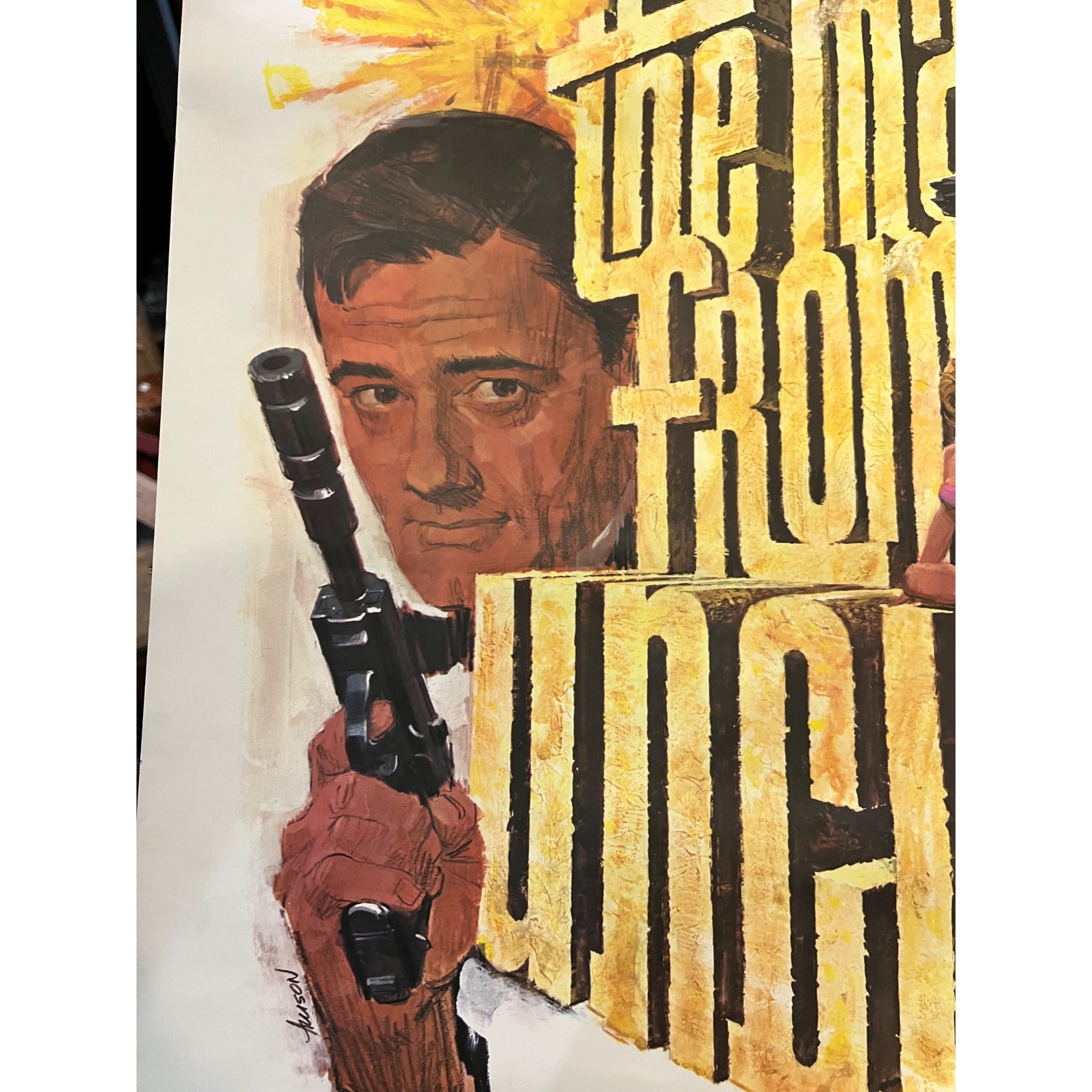 Original Vintage 1960s MAN FROM UNCLE NBC TV Show Promo Poster 21" x 24"