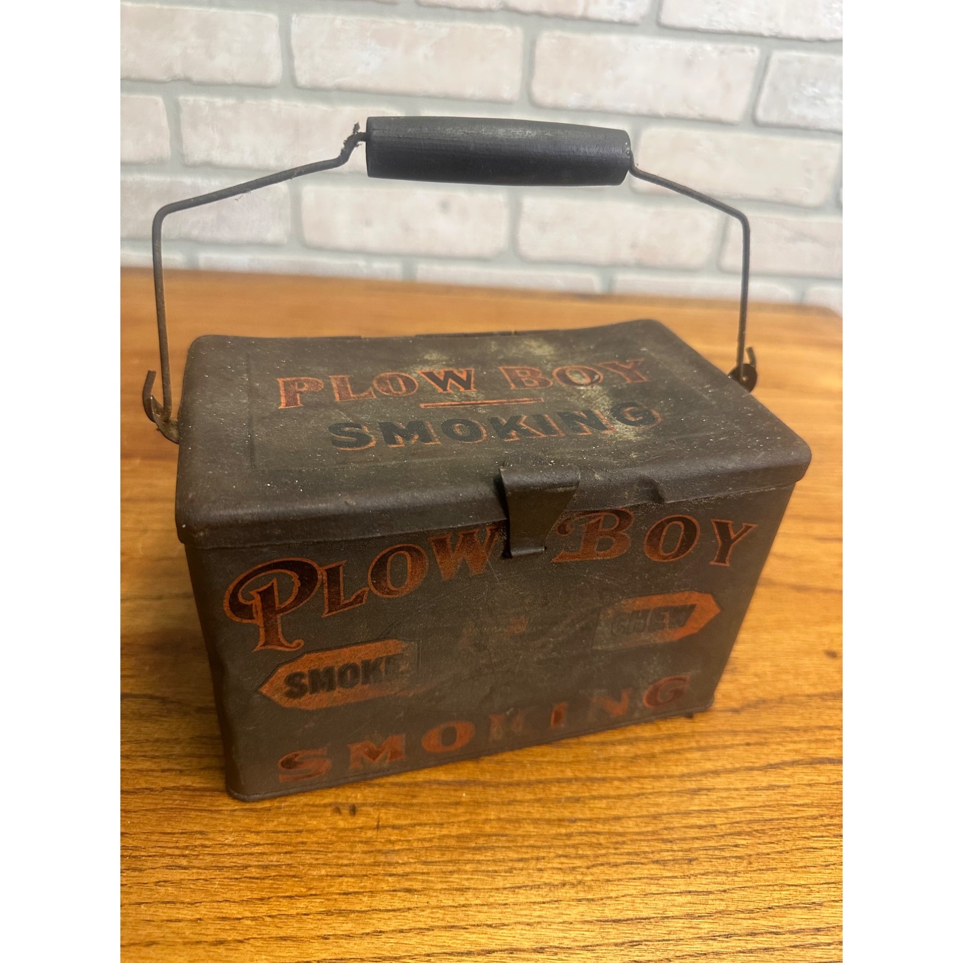ANTIQUE PLOW BOY SMOKING TOBACCO TIN LITHO LUNCH BOX PAIL CAN SMOKE CHEW FARM