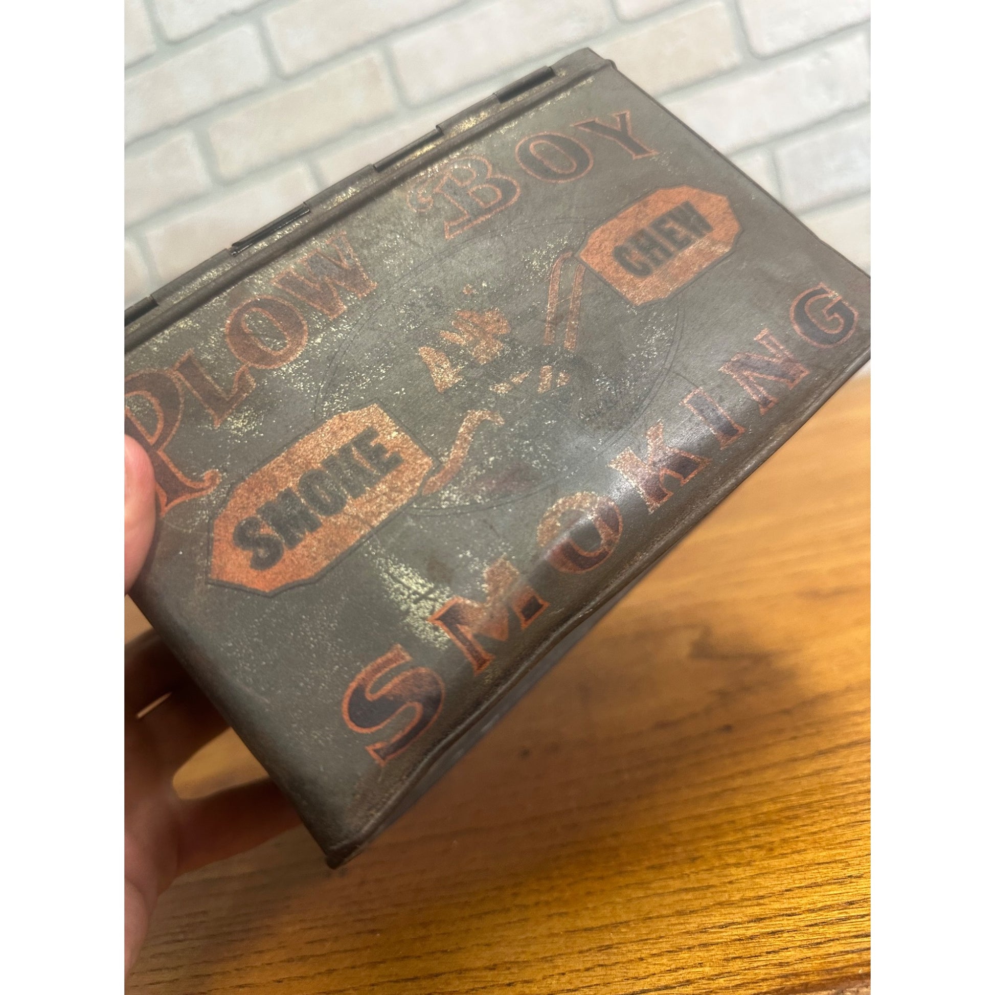 ANTIQUE PLOW BOY SMOKING TOBACCO TIN LITHO LUNCH BOX PAIL CAN SMOKE CHEW FARM