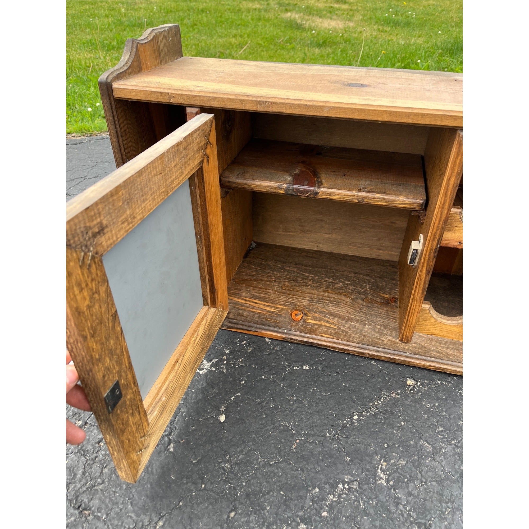 Vintage 1980s Wooden Retro Wine Bottle Rack Cabinet Bar Storage Cabinet