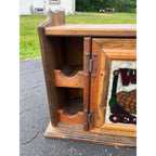 Vintage 1980s Wooden Retro Wine Bottle Rack Cabinet Bar Storage Cabinet