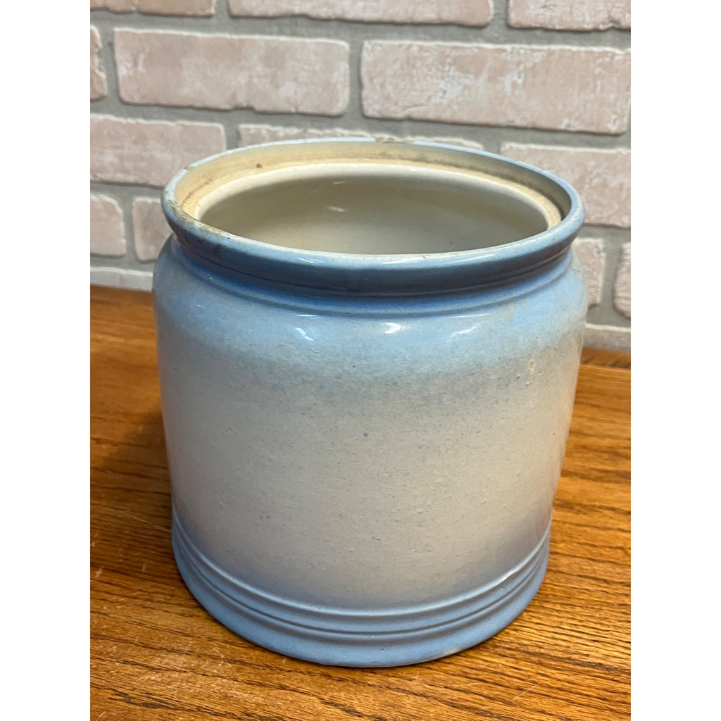RARE Vintage Western Stoneware Co. Monmouth, ILL. Crackers Canister Jar Blue & White