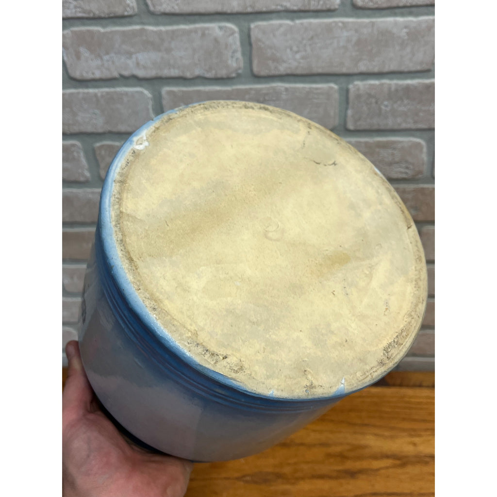 RARE Vintage Western Stoneware Co. Monmouth, ILL. Crackers Canister Jar Blue & White