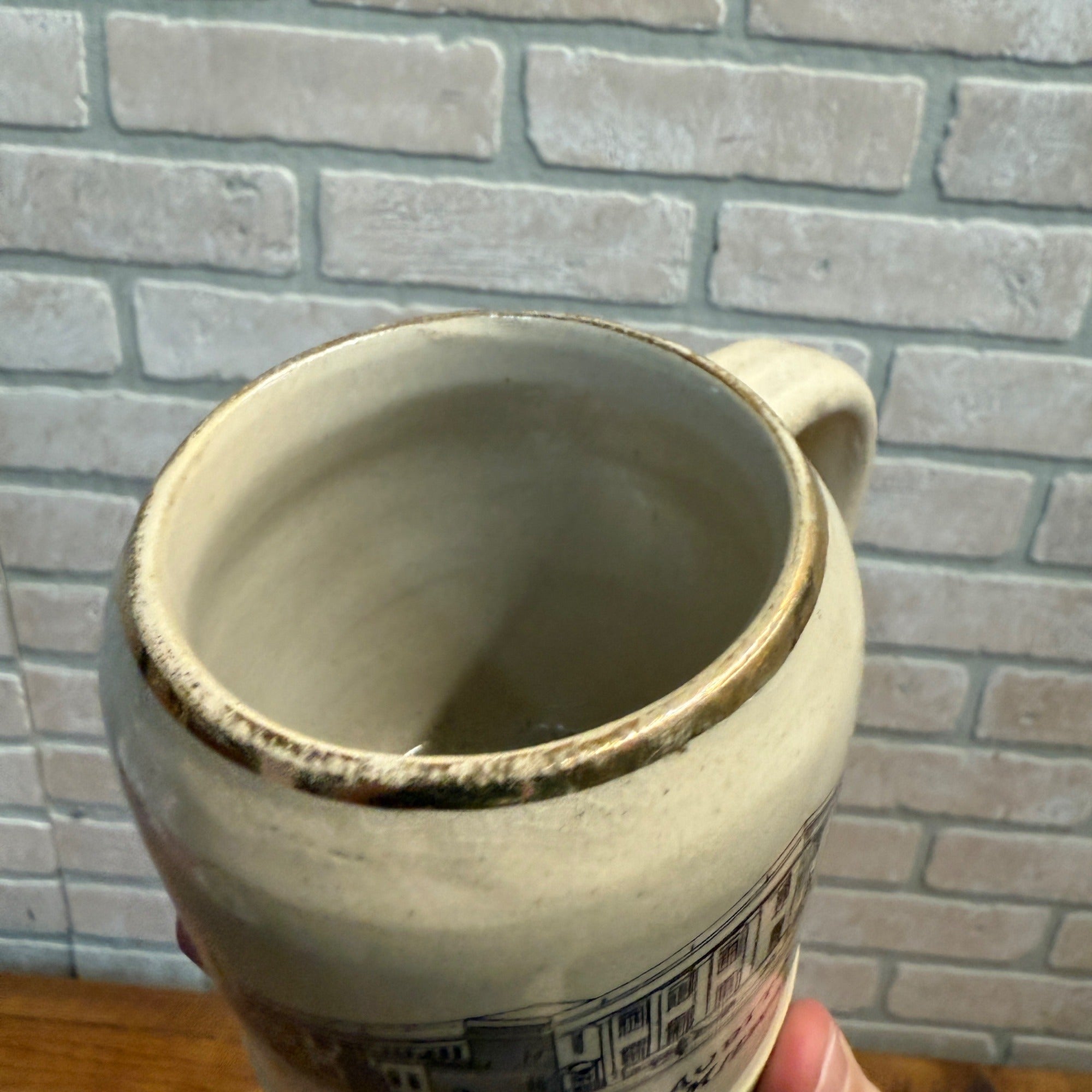 c1909 THE AUDITORIUM MILWAUKEE THICK STONEWARE ADVERTISING BEER MUG
