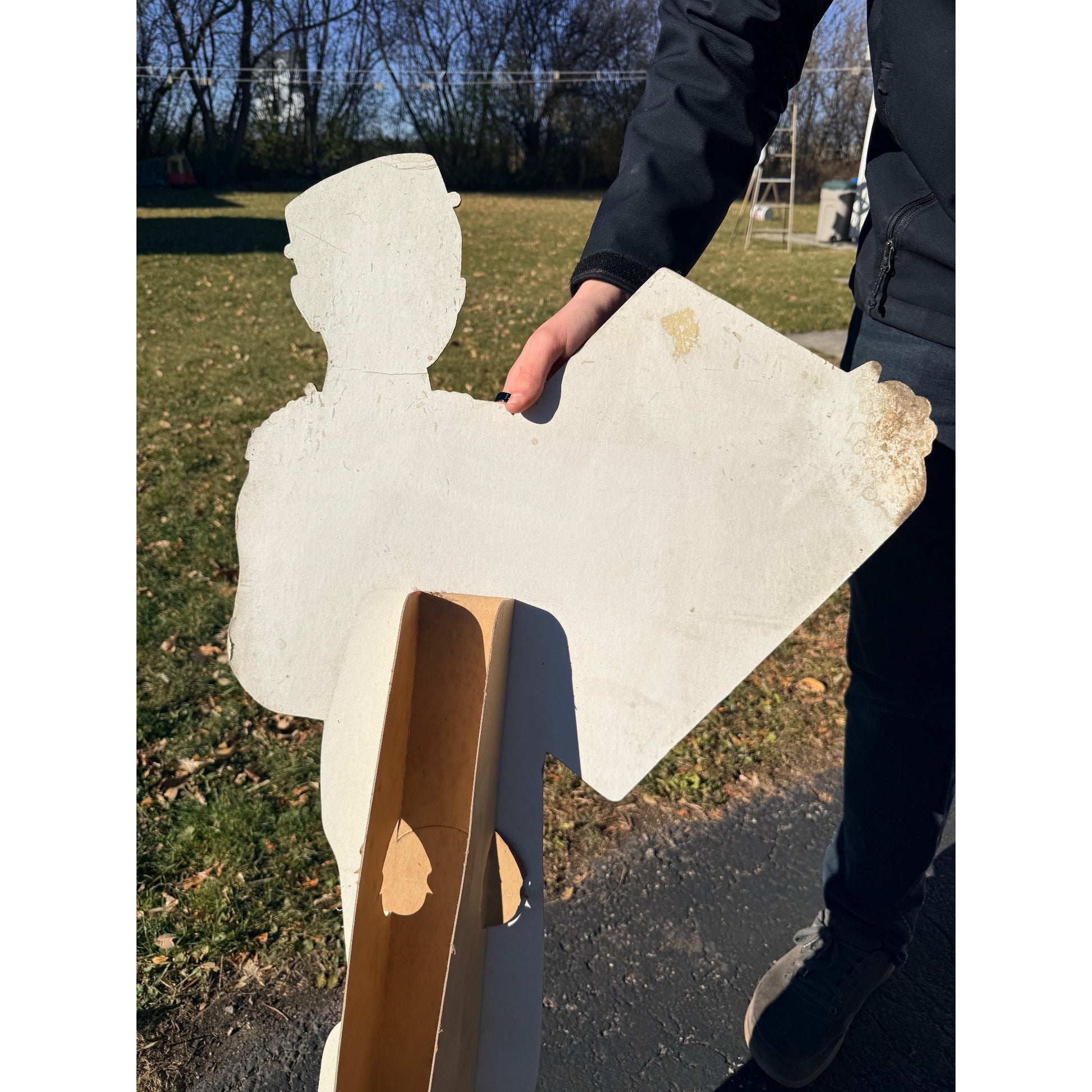 Vintage 1940s Phillip Morris Cigarettes Advertising Diecut Standup Display Sign