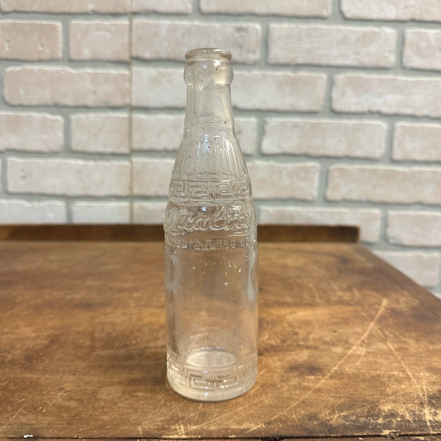 Bon-Ton Vintage Soda Pop Bottle, Thick Glass, from Waukesha, Wisconsin, 8" Tall