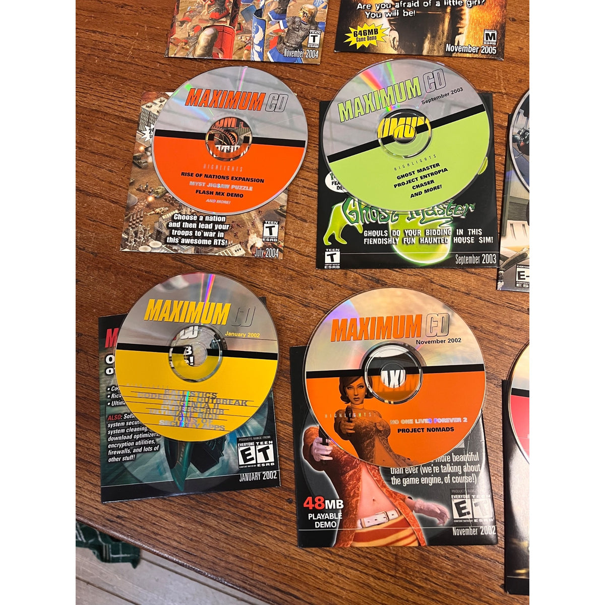 Lot Vintage Maximum CD PC Game Demo Discs Warcraft II FEAR Star Wars 2002-05