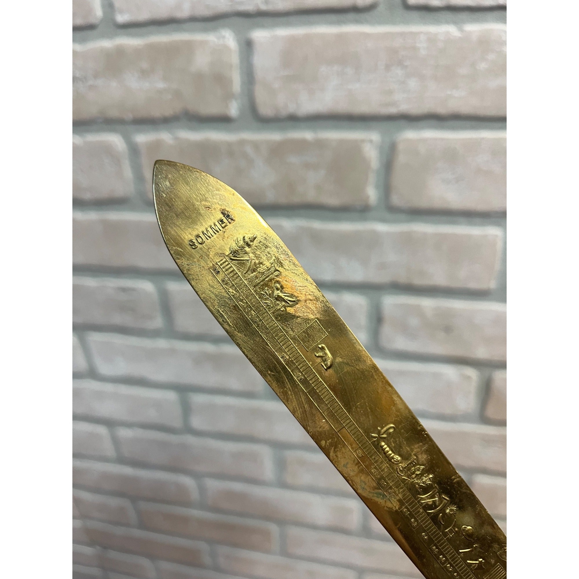 Vintage David Anderson Juveleer (Norway) Brass "Season Almanac" Letter Opener