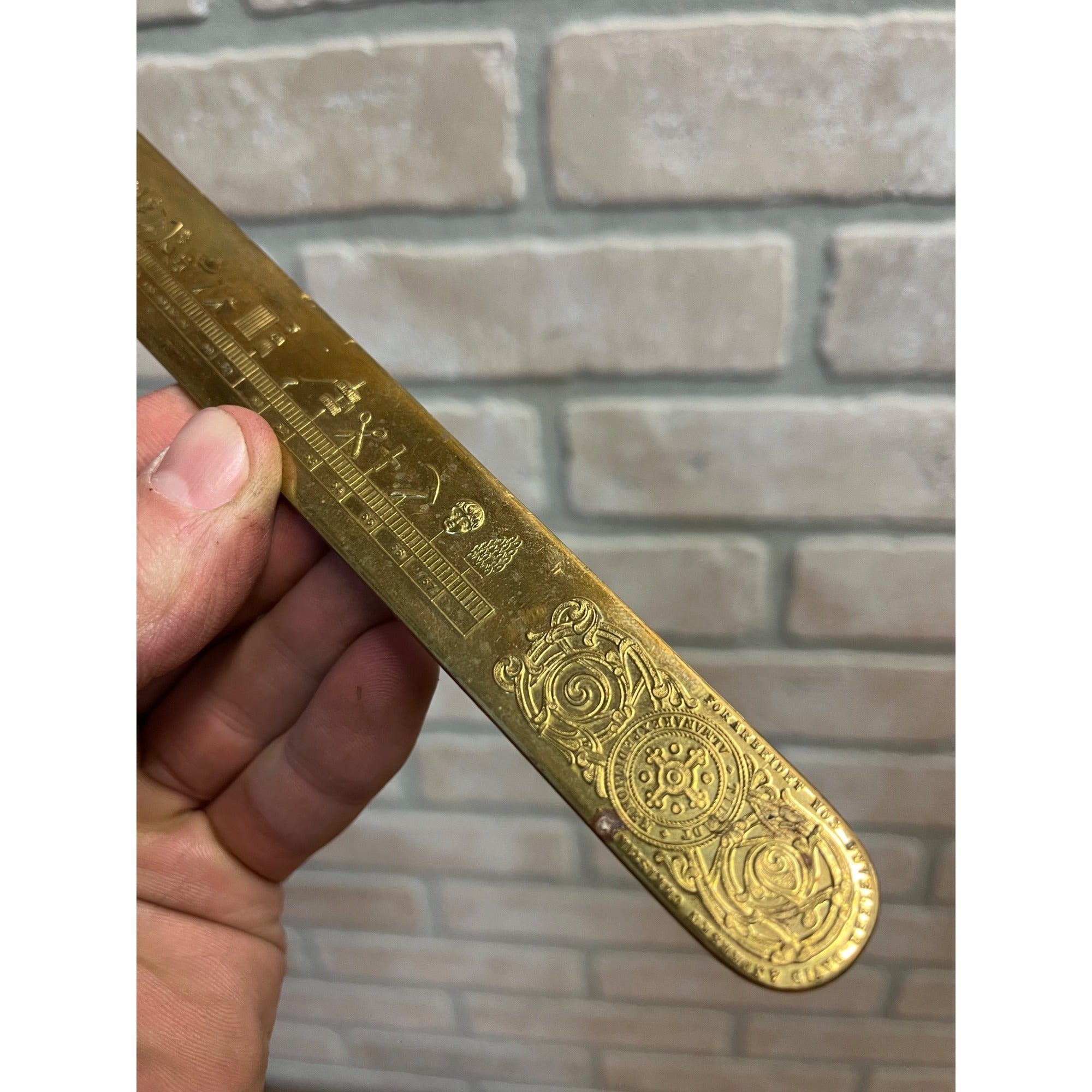 Vintage David Anderson Juveleer (Norway) Brass "Season Almanac" Letter Opener