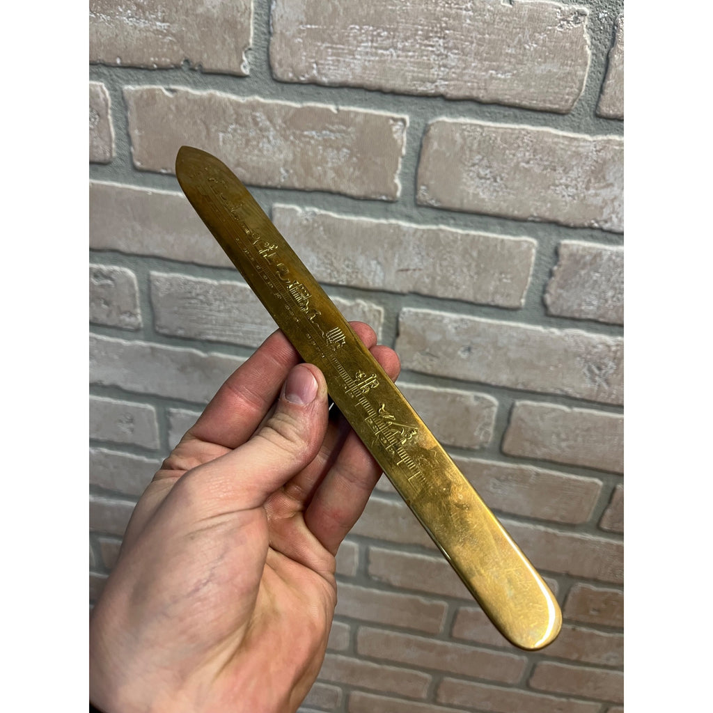 Vintage David Anderson Juveleer (Norway) Brass "Season Almanac" Letter Opener