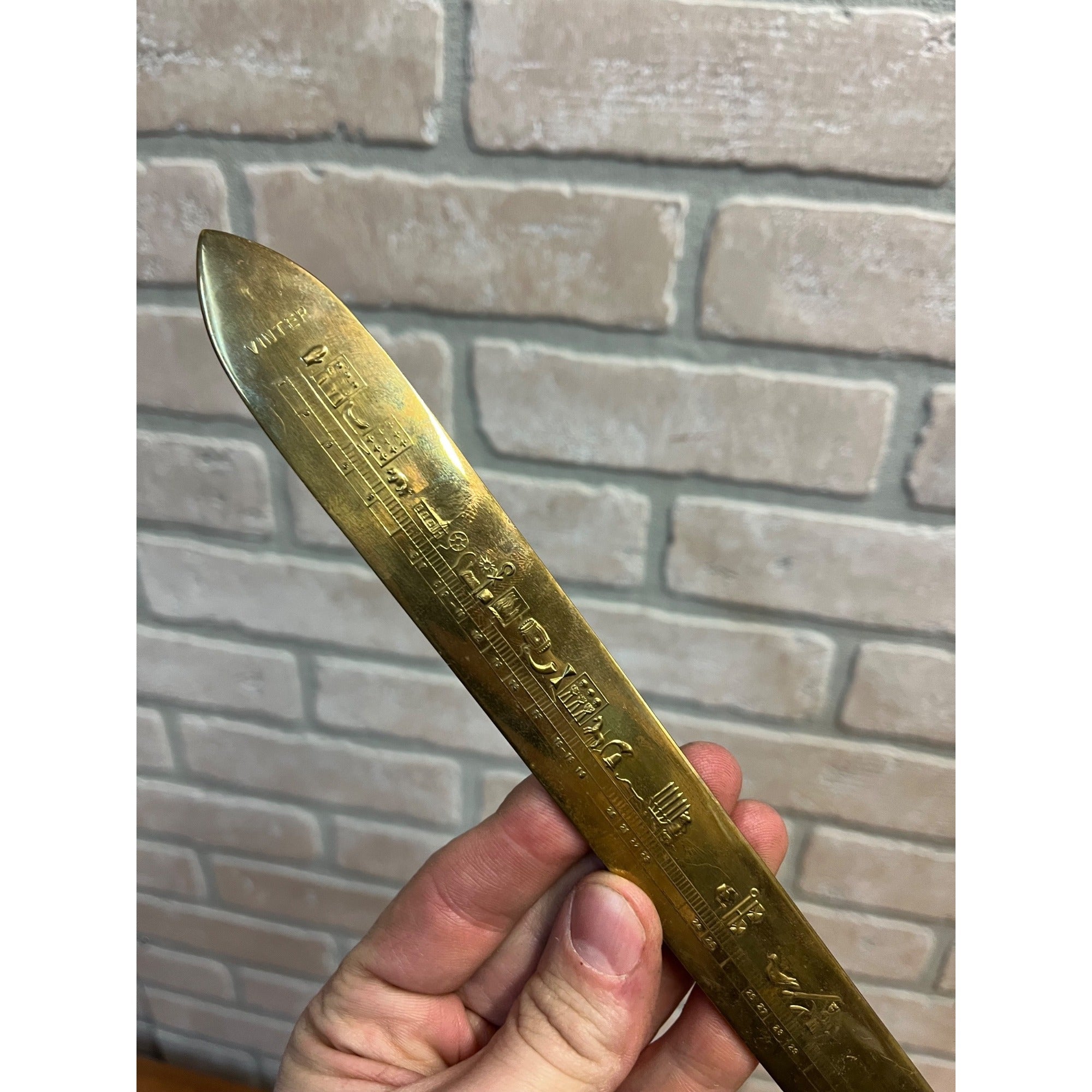 Vintage David Anderson Juveleer (Norway) Brass "Season Almanac" Letter Opener
