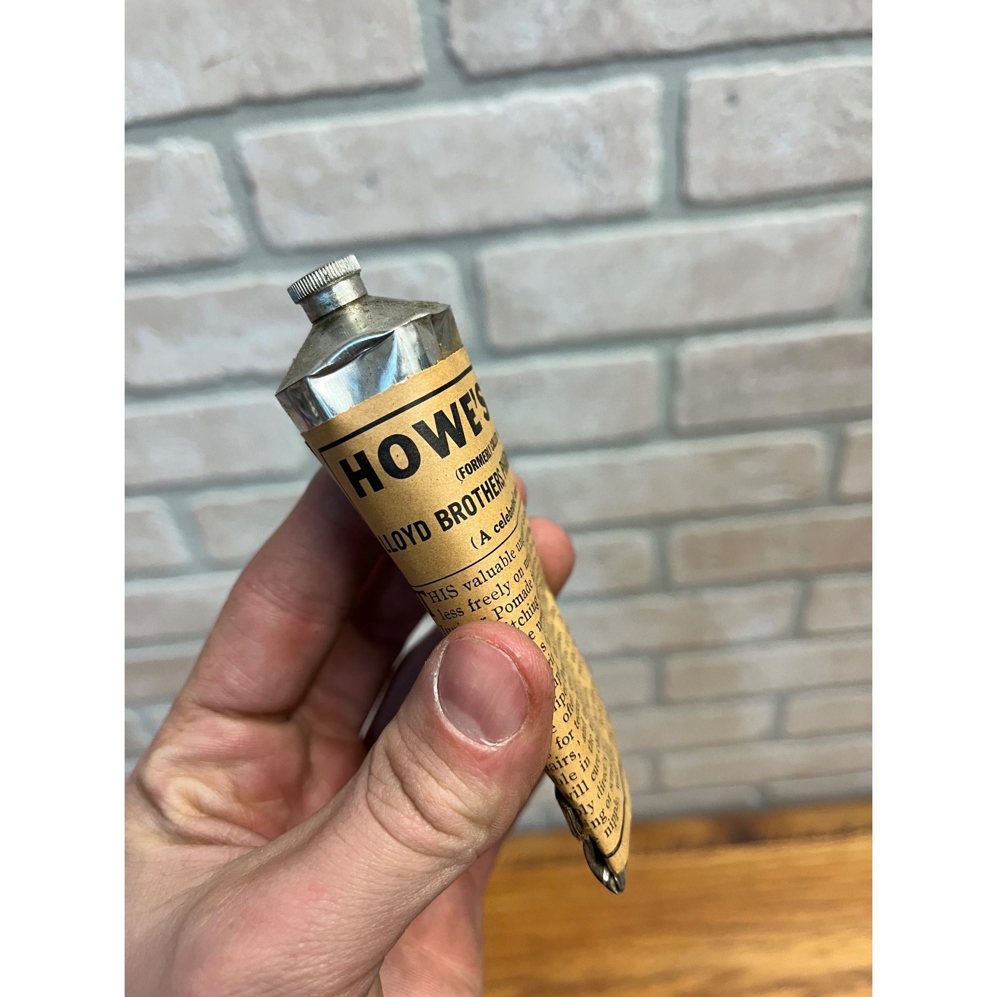 Vintage 1900s Lloyd Brothers Pharmaceutical Howe's Pomade Tube & Box Medicine OH