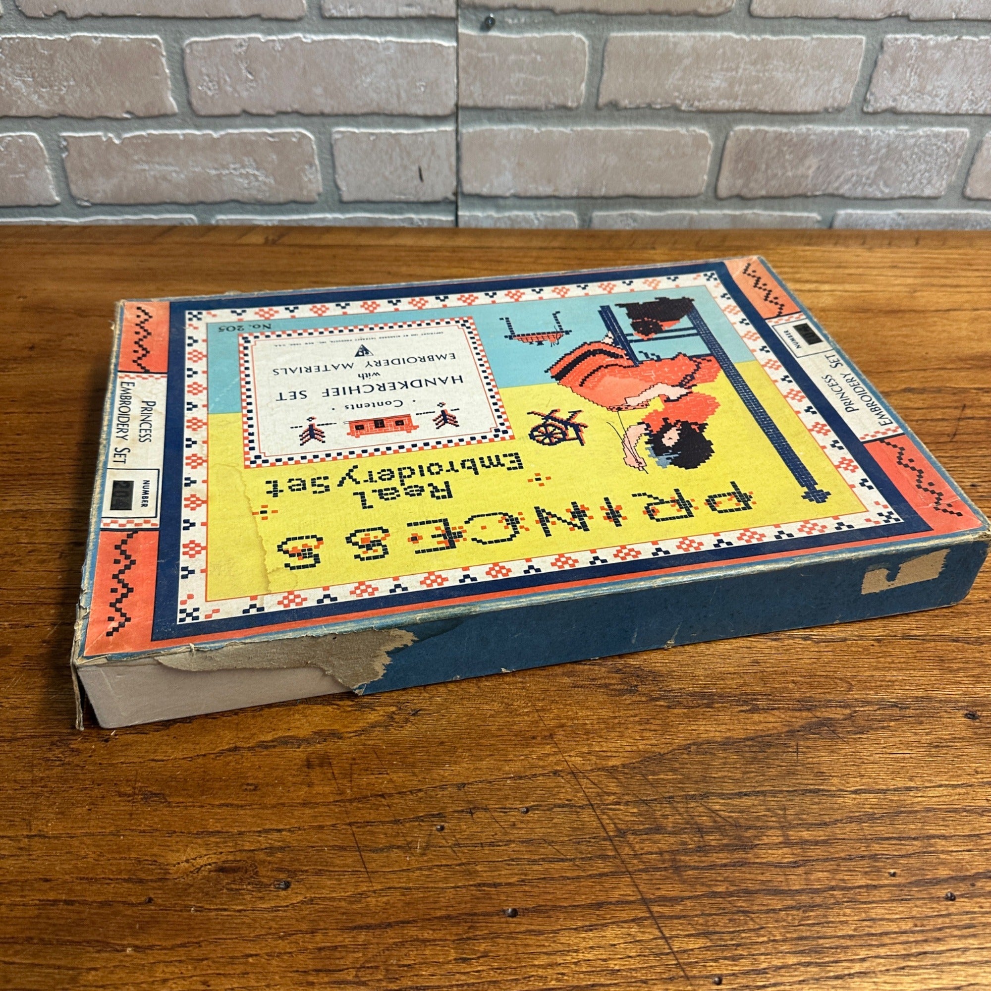 Vtg Standard ToyKraft Princess Real Embroidery Kit Set 1939