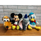 Vintage 1960s Walt Disney Plush Dolls Dumbo, Mickey Mouse, Dumbo, Pluto