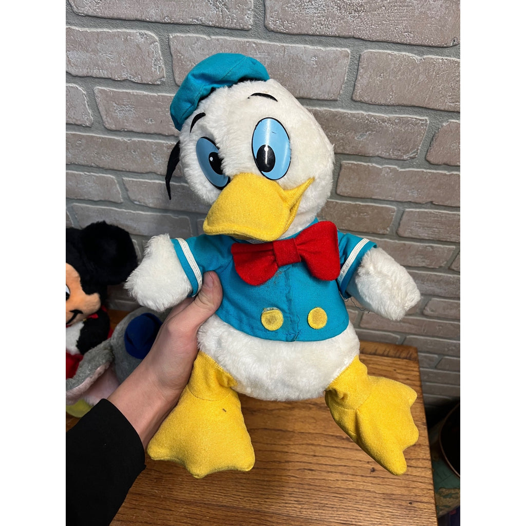 Vintage 1960s Walt Disney Plush Dolls Dumbo, Mickey Mouse, Dumbo, Pluto