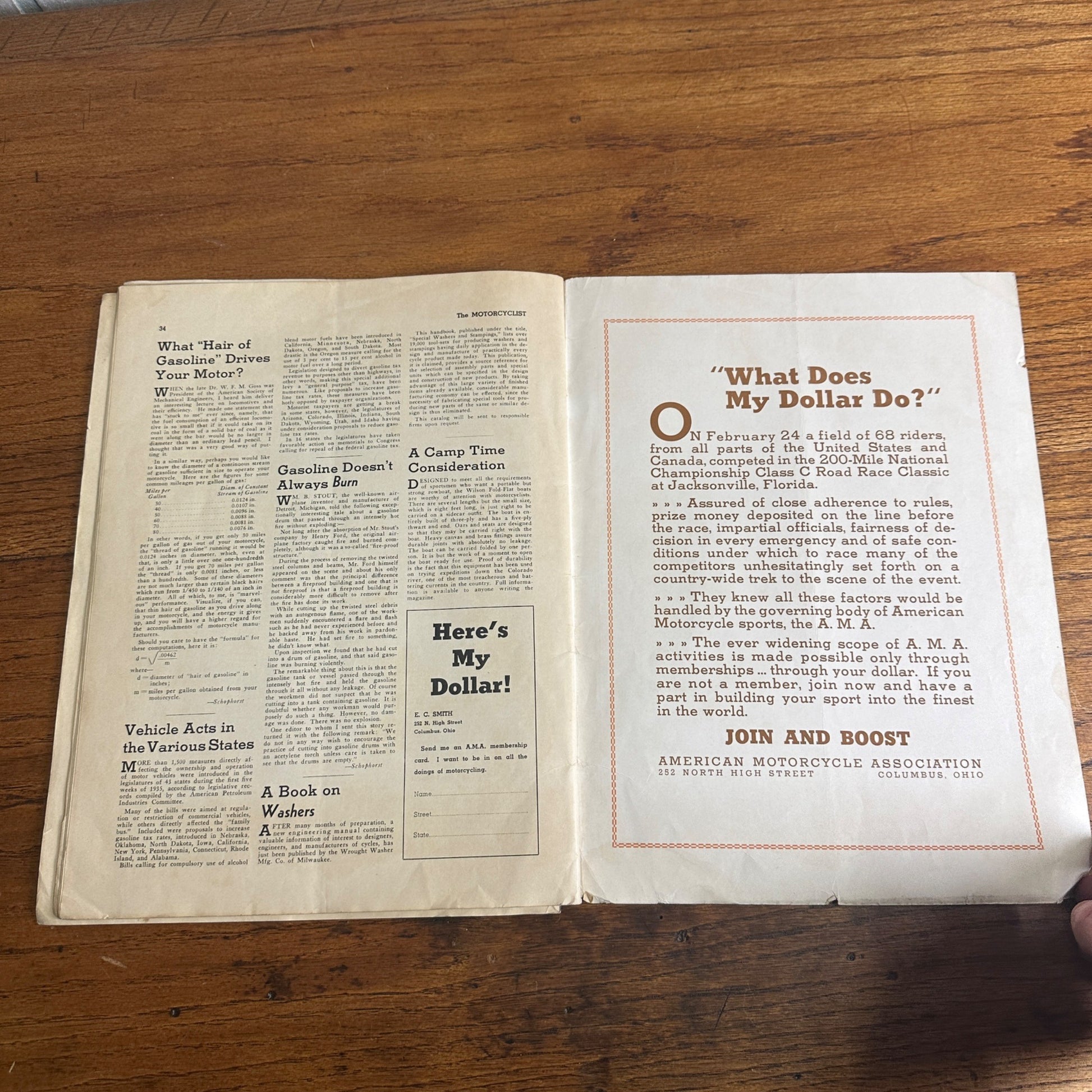 Vintage The Motorcyclist Magazine March 1935 Harley Indian Motorcycle Ads