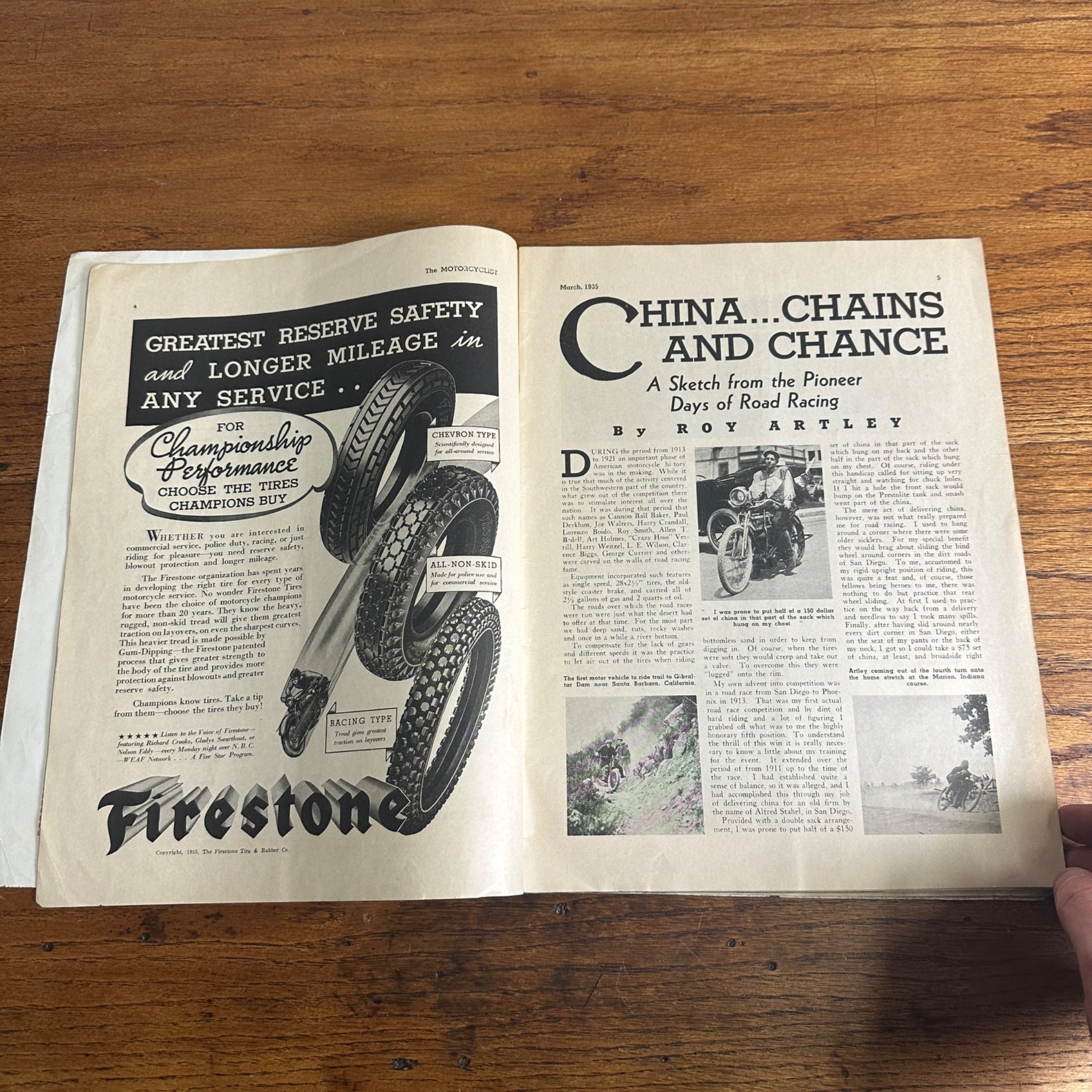 Vintage The Motorcyclist Magazine March 1935 Harley Indian Motorcycle Ads