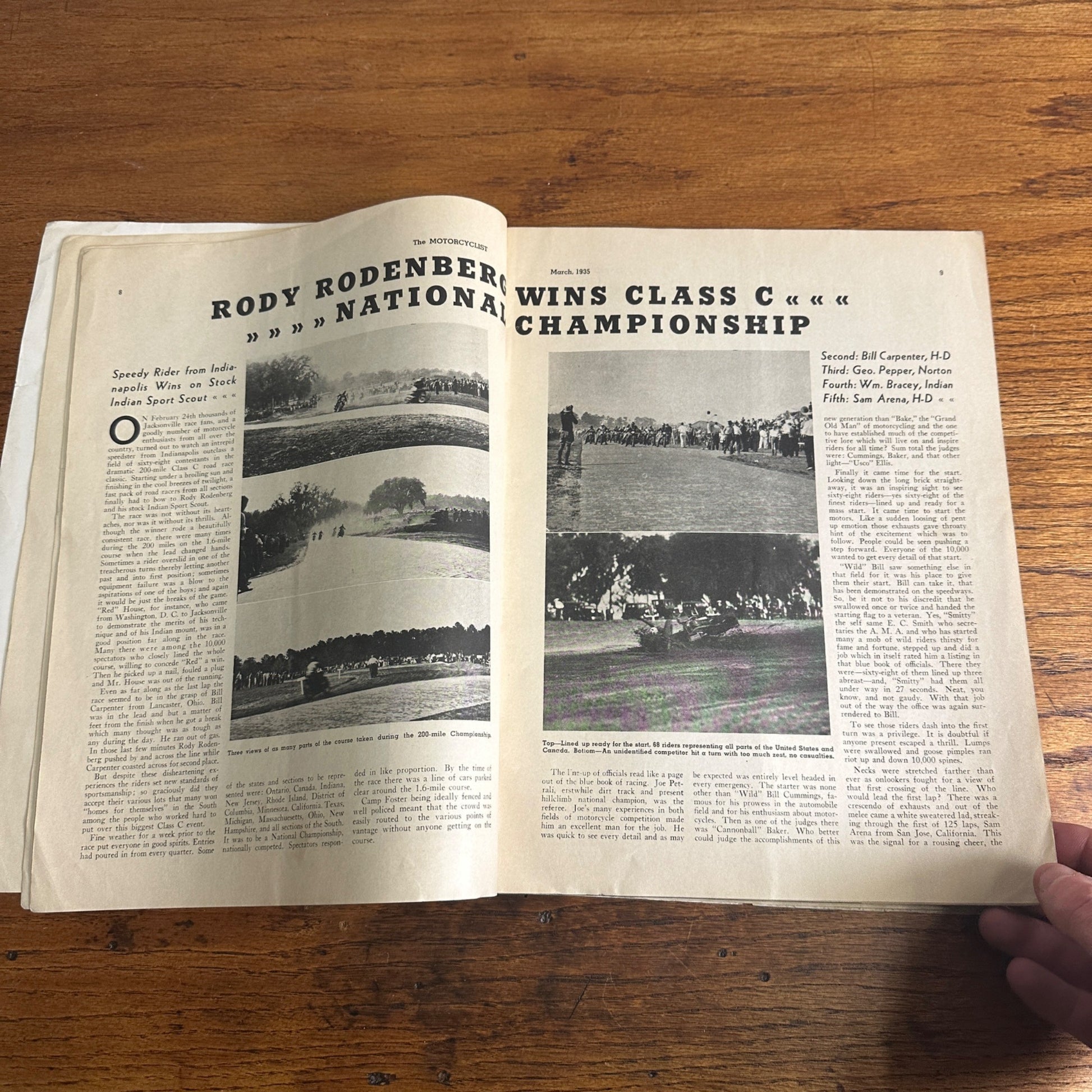 Vintage The Motorcyclist Magazine March 1935 Harley Indian Motorcycle Ads