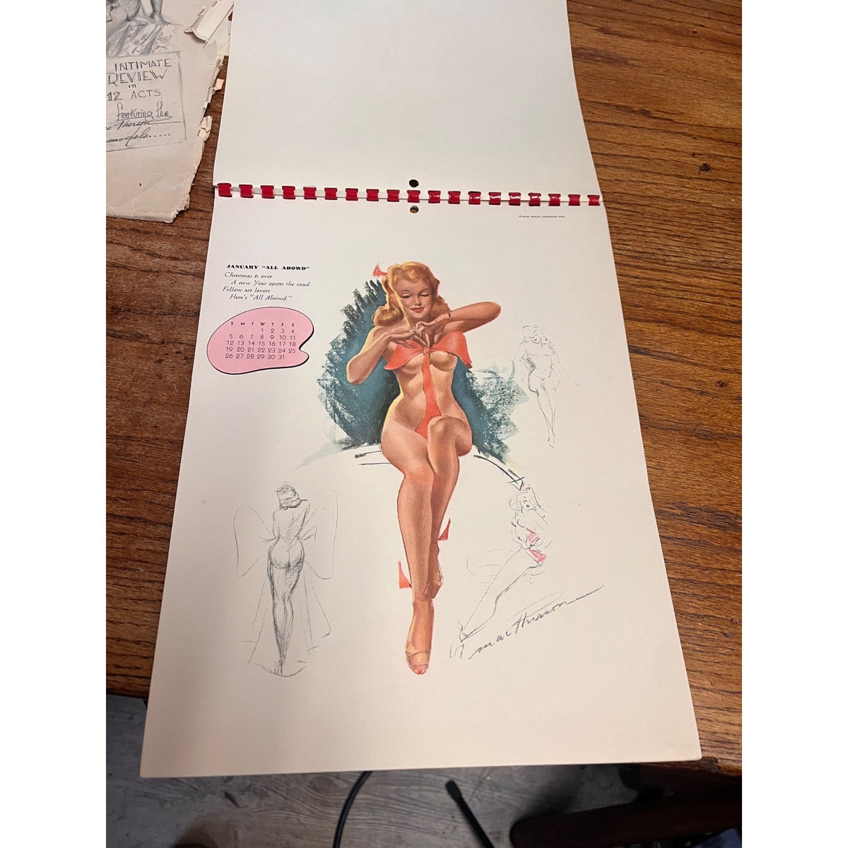 Sketch Scandals Calendar 1947 Sexy Nude Art by Pin-Up Artist Earl Mac Pherson Ultra Rare!