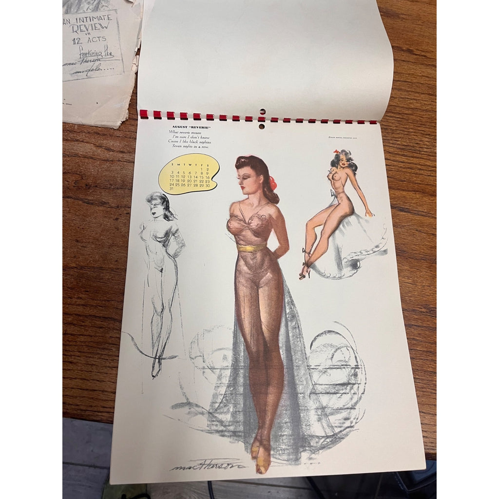 Sketch Scandals Calendar 1947 Sexy Nude Art by Pin-Up Artist Earl Mac Pherson Ultra Rare!