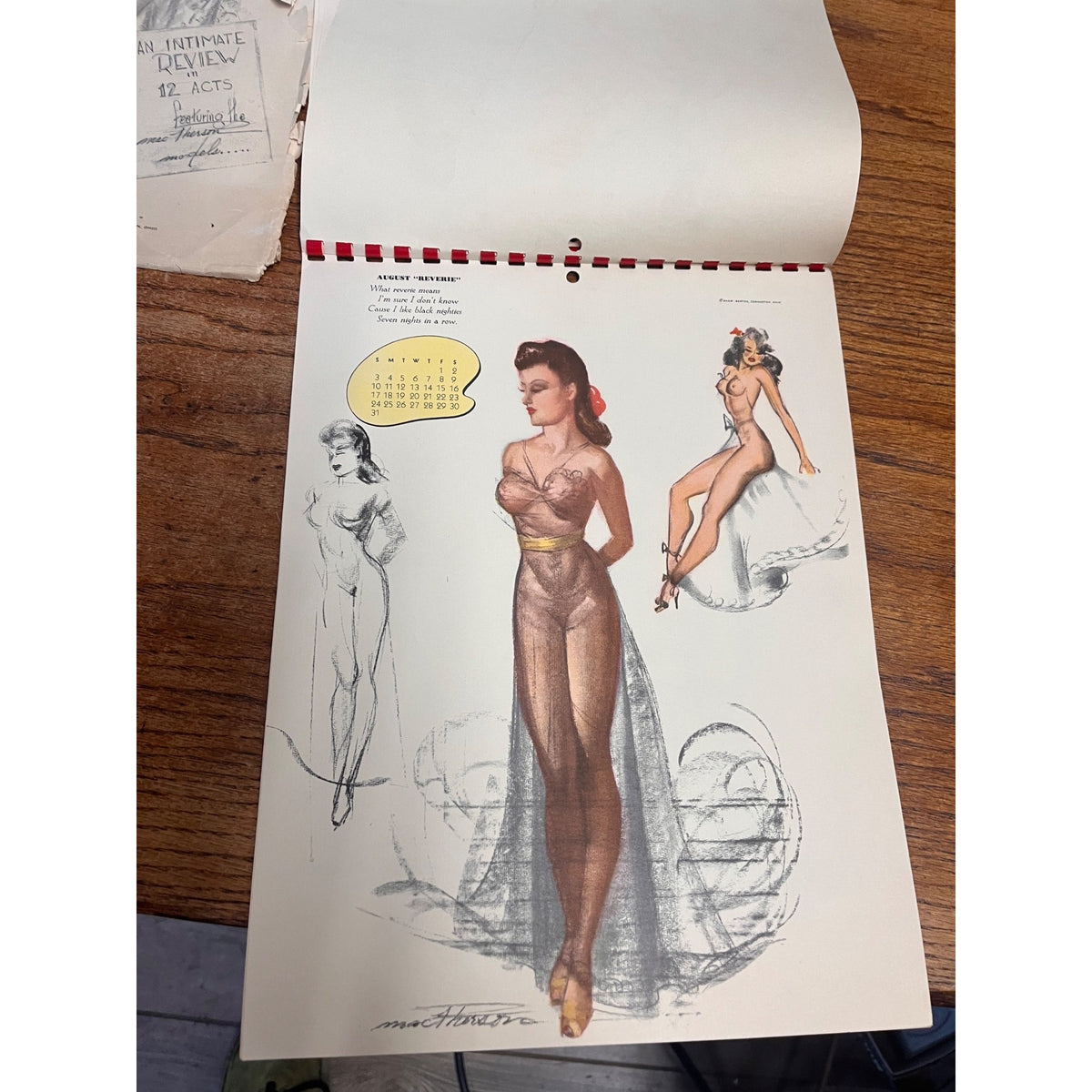 Sketch Scandals Calendar 1947 Sexy Nude Art by Pin-Up Artist Earl Mac Pherson Ultra Rare!