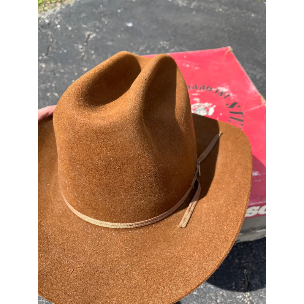 Vintage Stetson Brown Beaver XXX Cowboy Hat 3X w/ Box - Men's 7-1/4 - As-Is