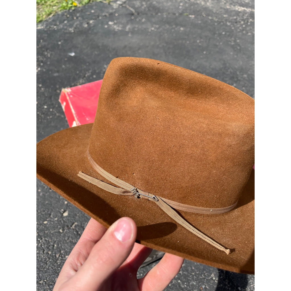 Vintage Stetson Brown Beaver XXX Cowboy Hat 3X w/ Box - Men's 7-1/4 - As-Is