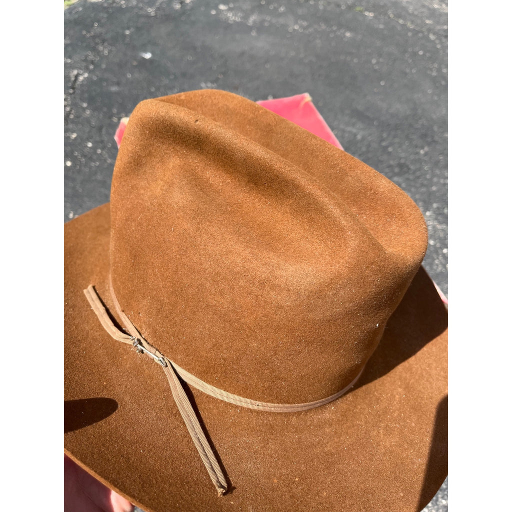 Vintage Stetson Brown Beaver XXX Cowboy Hat 3X w/ Box - Men's 7-1/4 - As-Is