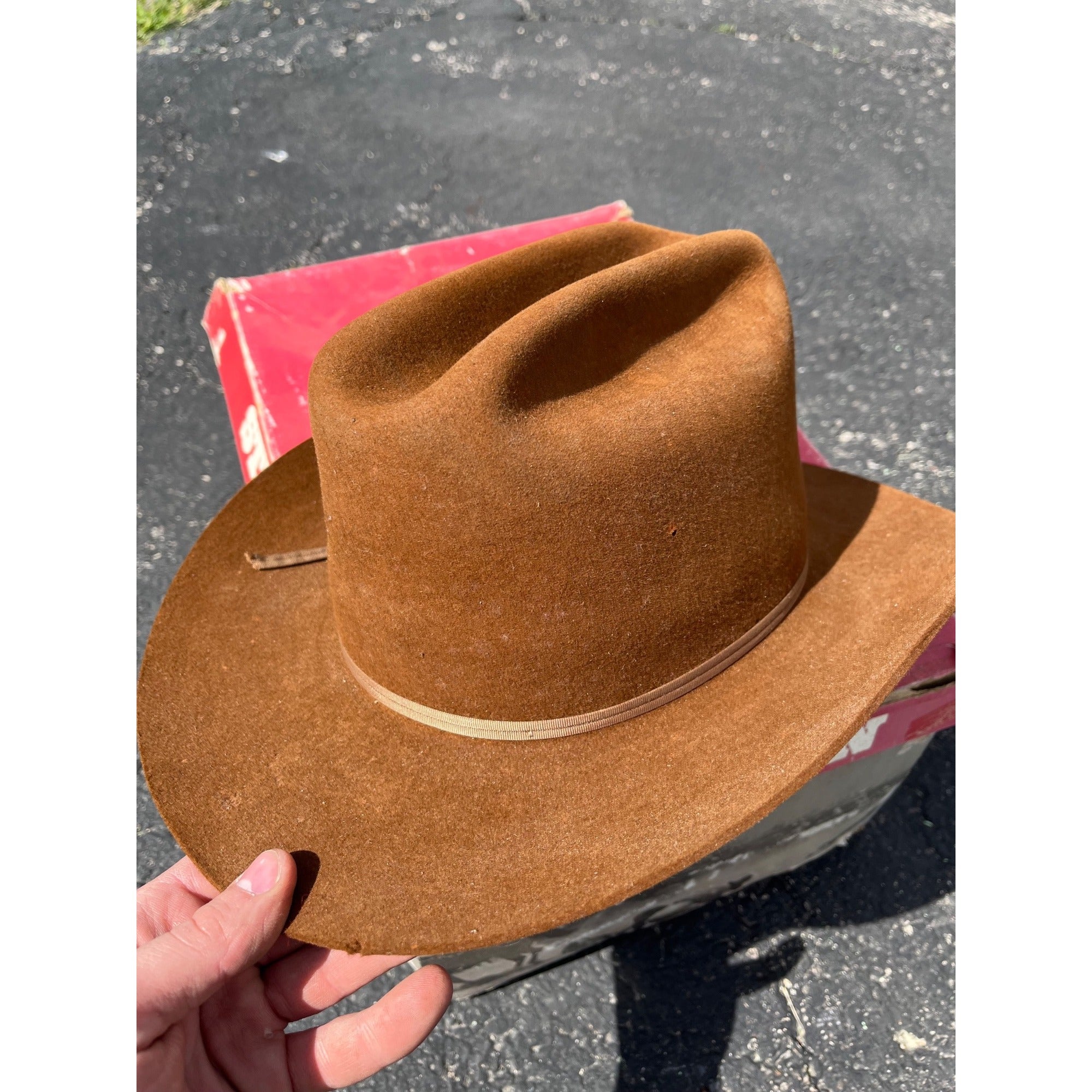 Vintage Stetson Brown Beaver XXX Cowboy Hat 3X w/ Box - Men's 7-1/4 - As-Is