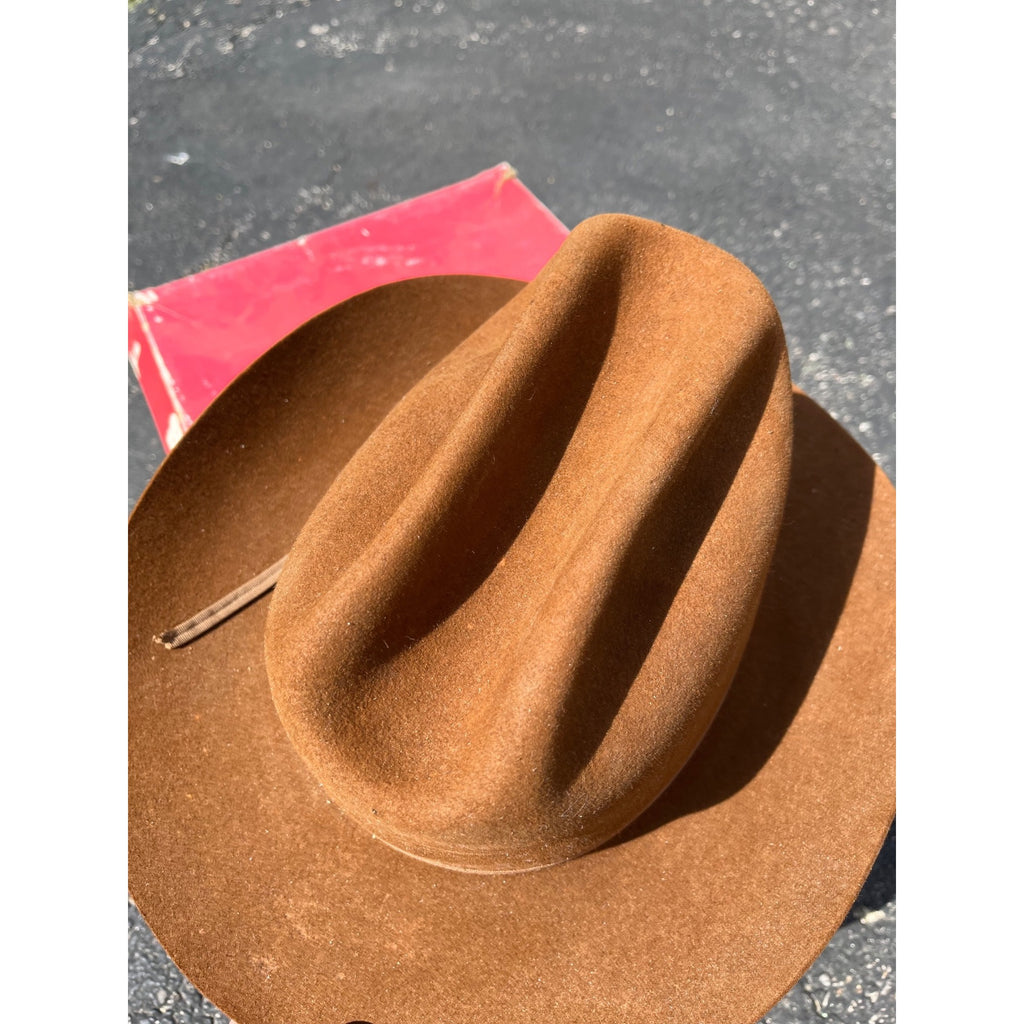 Vintage Stetson Brown Beaver XXX Cowboy Hat 3X w/ Box - Men's 7-1/4 - As-Is