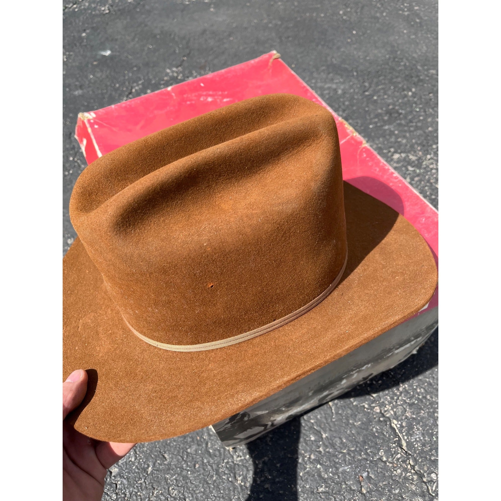 Vintage Stetson Brown Beaver XXX Cowboy Hat 3X w/ Box - Men's 7-1/4 - As-Is