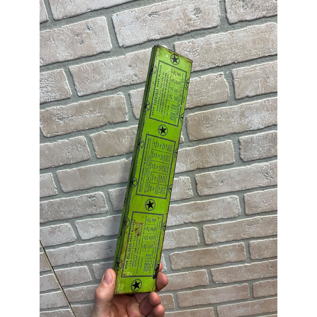 Vintage 1937 The Star Hack Saw Blade Lithograph Tin Box Case Clemson Bros. Inc.