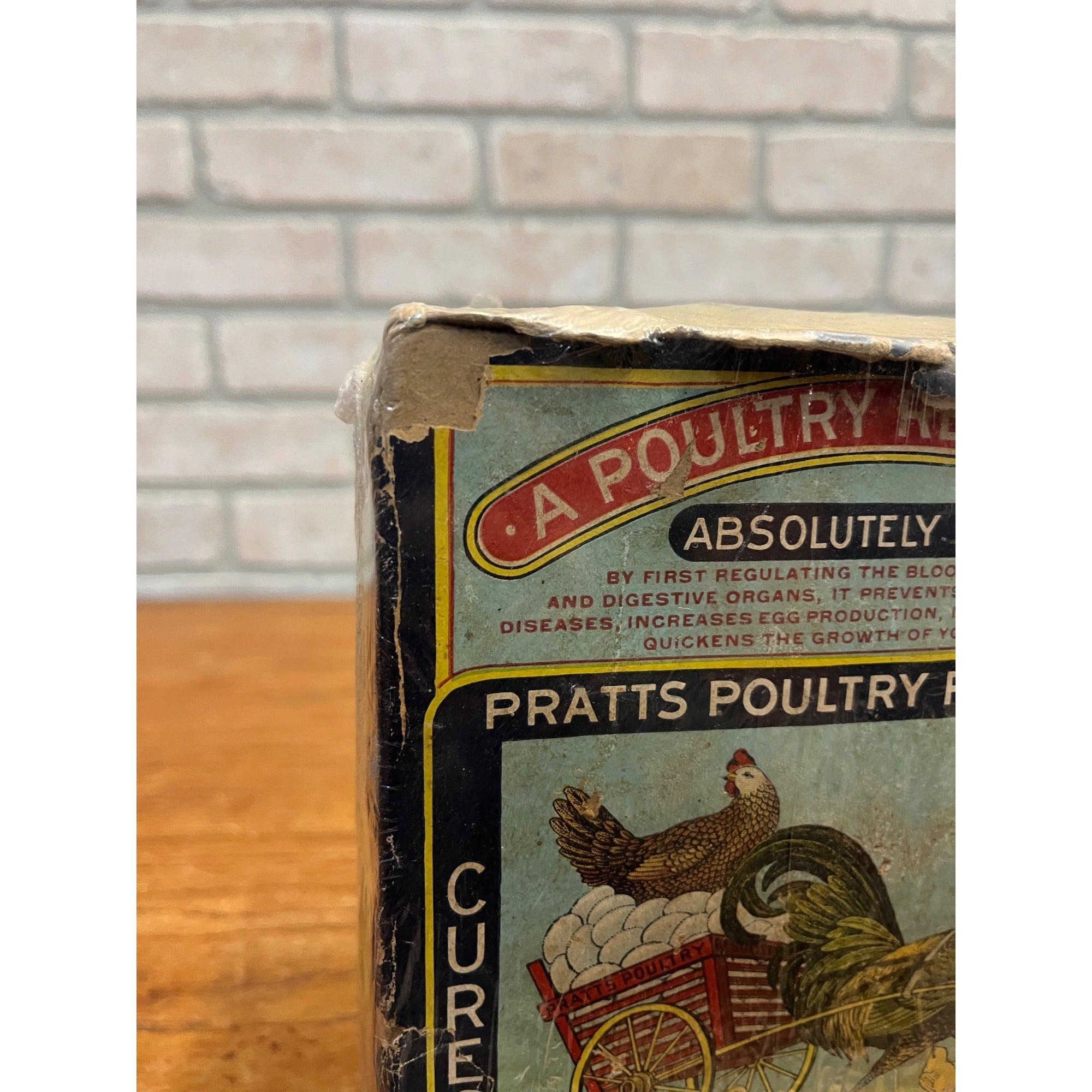 Rare Vintage c1906 Pratt Food Co. Poultry Chicken Farm Feed Advertising Box