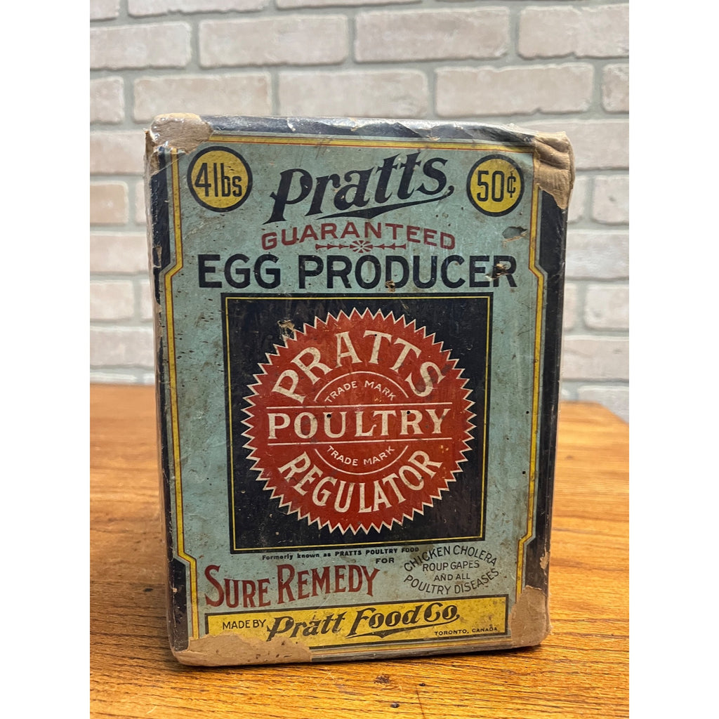 Rare Vintage c1906 Pratt Food Co. Poultry Chicken Farm Feed Advertising Box