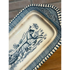 Vintage Royal China Currier & Ives "The Road in Winter" 2 PC Covered Butter Disj