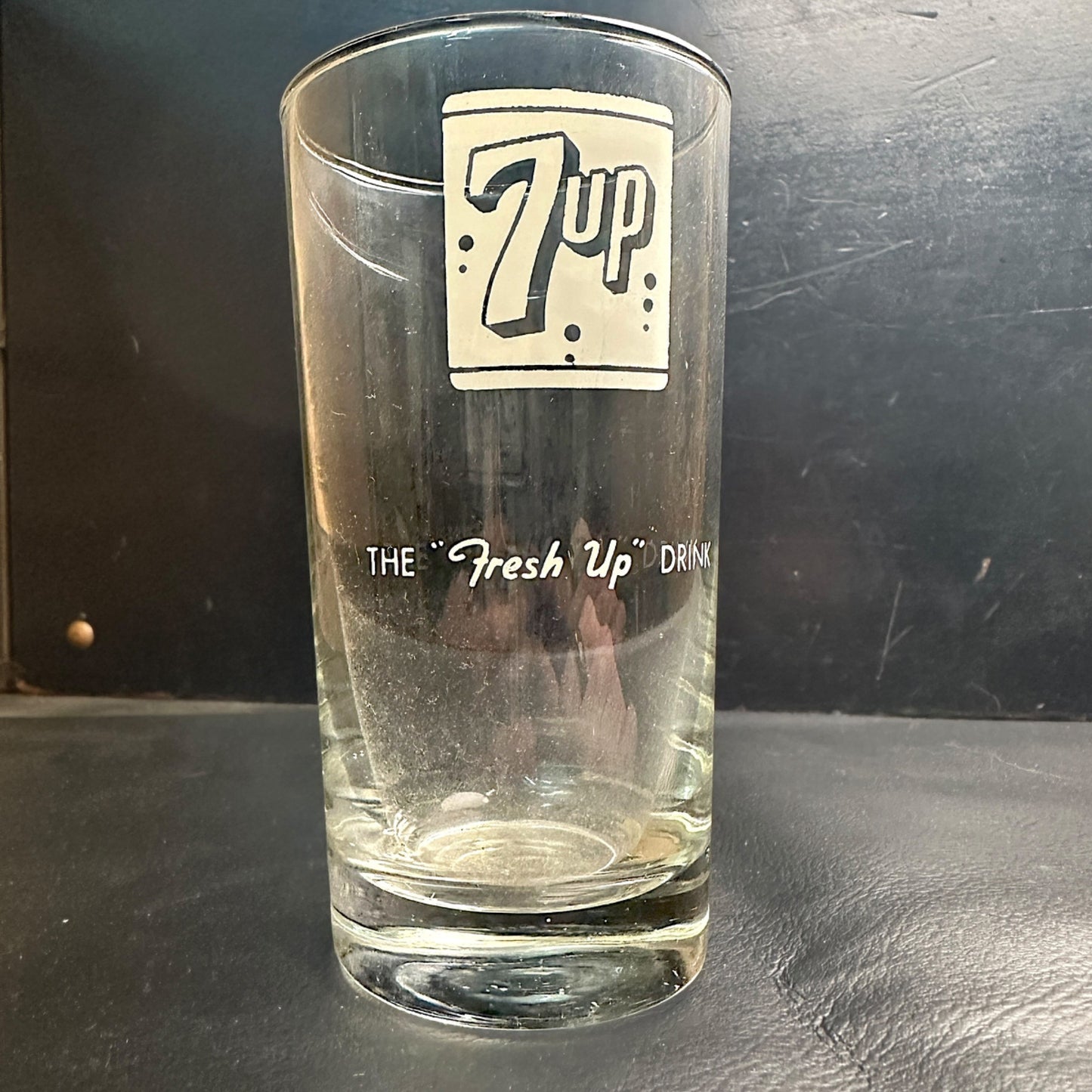 Vintage 7up The Fresh Up Drink ACL Soda Fountain Glass Drinking Cup