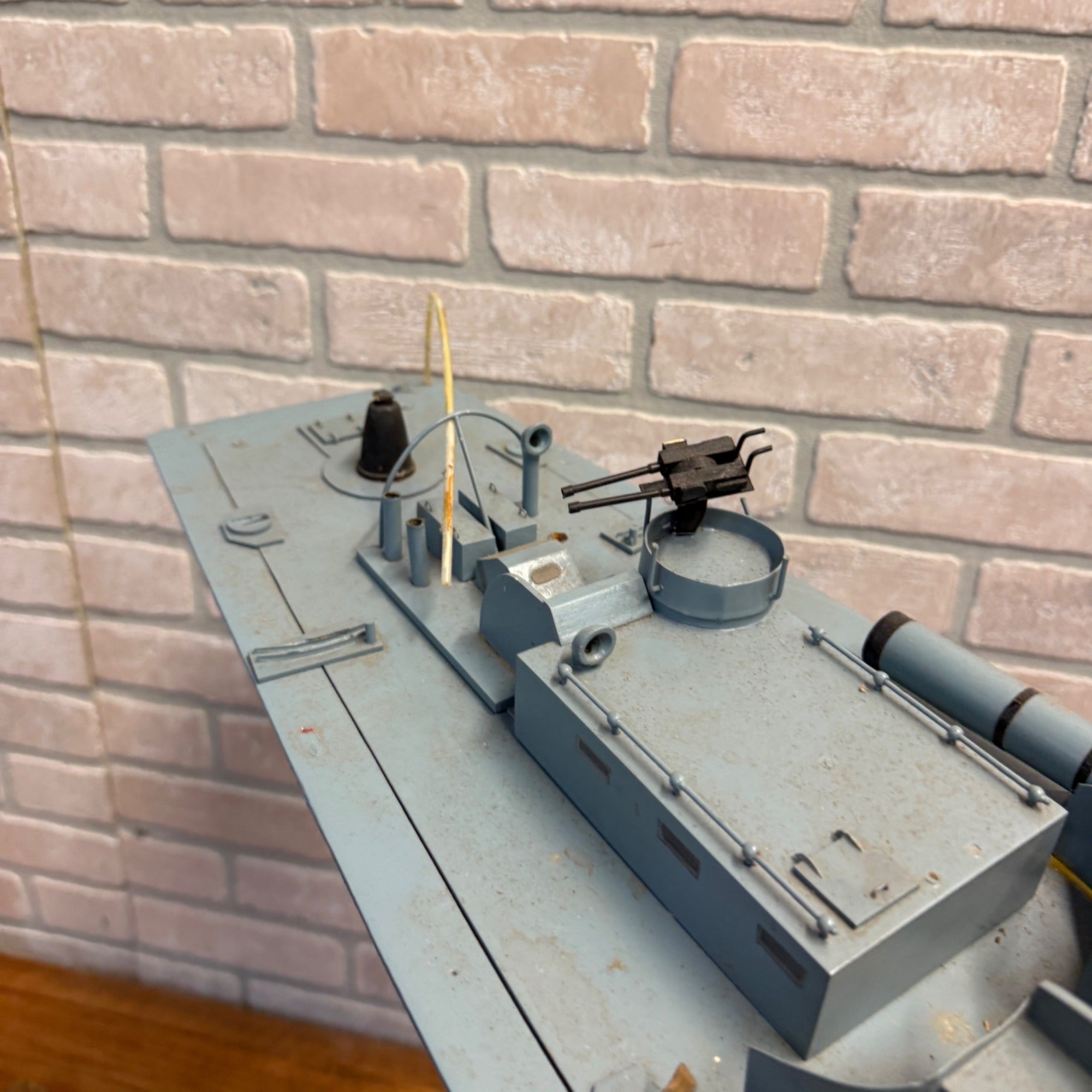 Vintage 34" RC PT-109 WWII Torpedo Patrol Boat Wood Model Futaba Radio Control