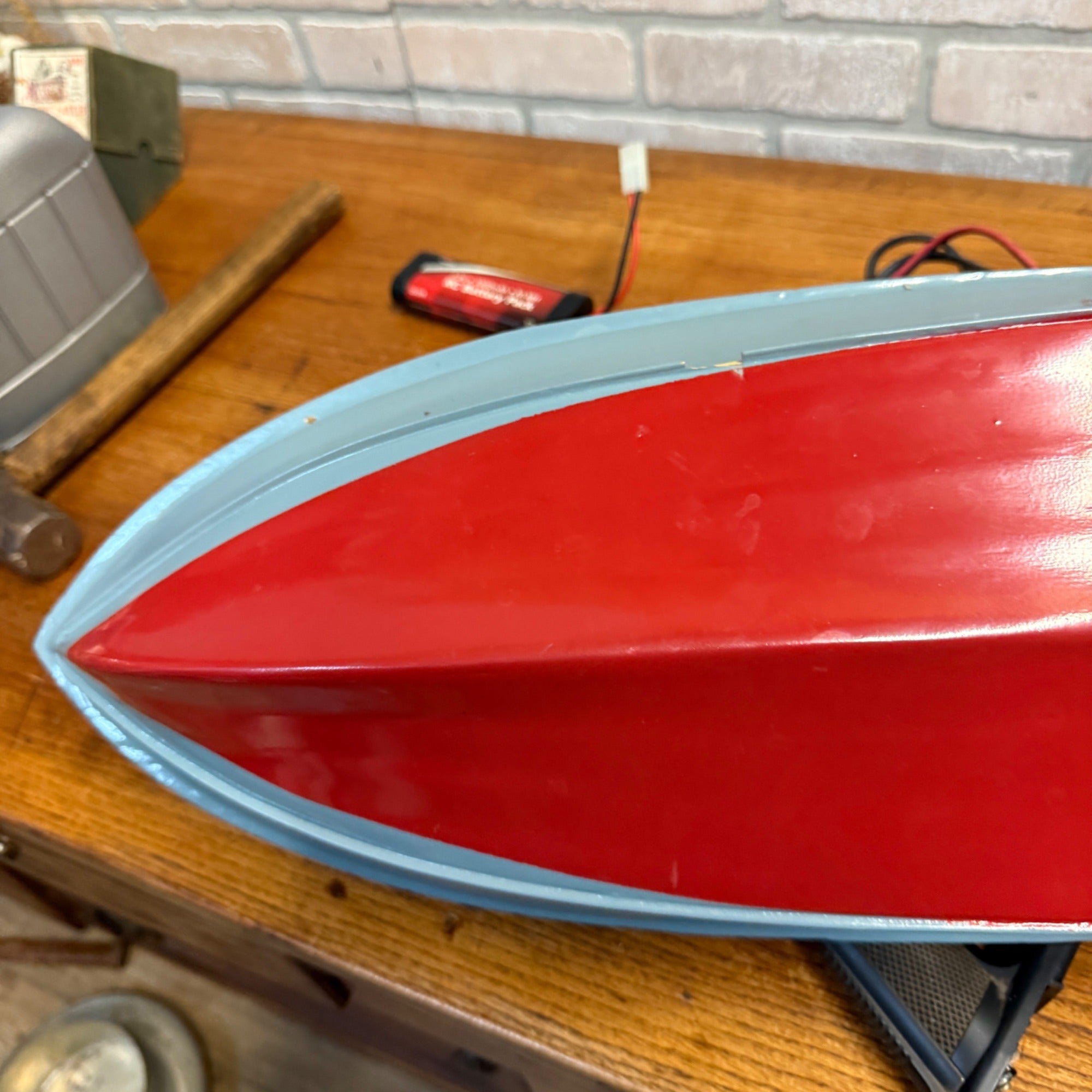 Vintage 34" RC PT-109 WWII Torpedo Patrol Boat Wood Model Futaba Radio Control
