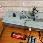 Vintage 34" RC PT-109 WWII Torpedo Patrol Boat Wood Model Futaba Radio Control