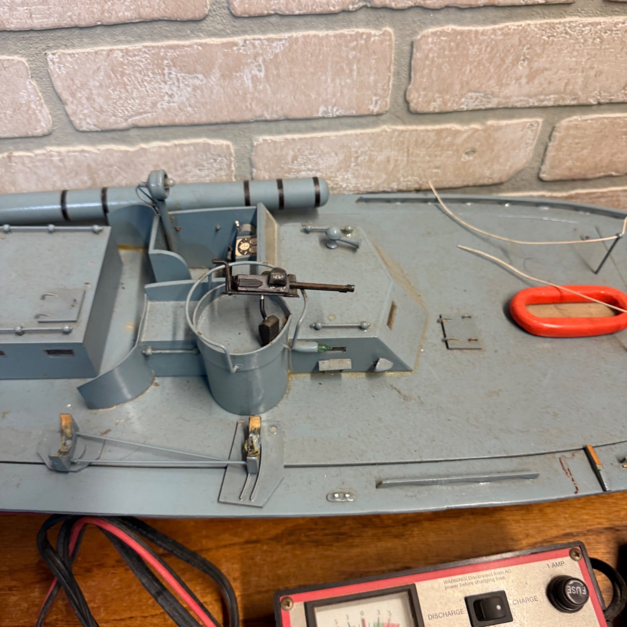 Vintage 34" RC PT-109 WWII Torpedo Patrol Boat Wood Model Futaba Radio Control