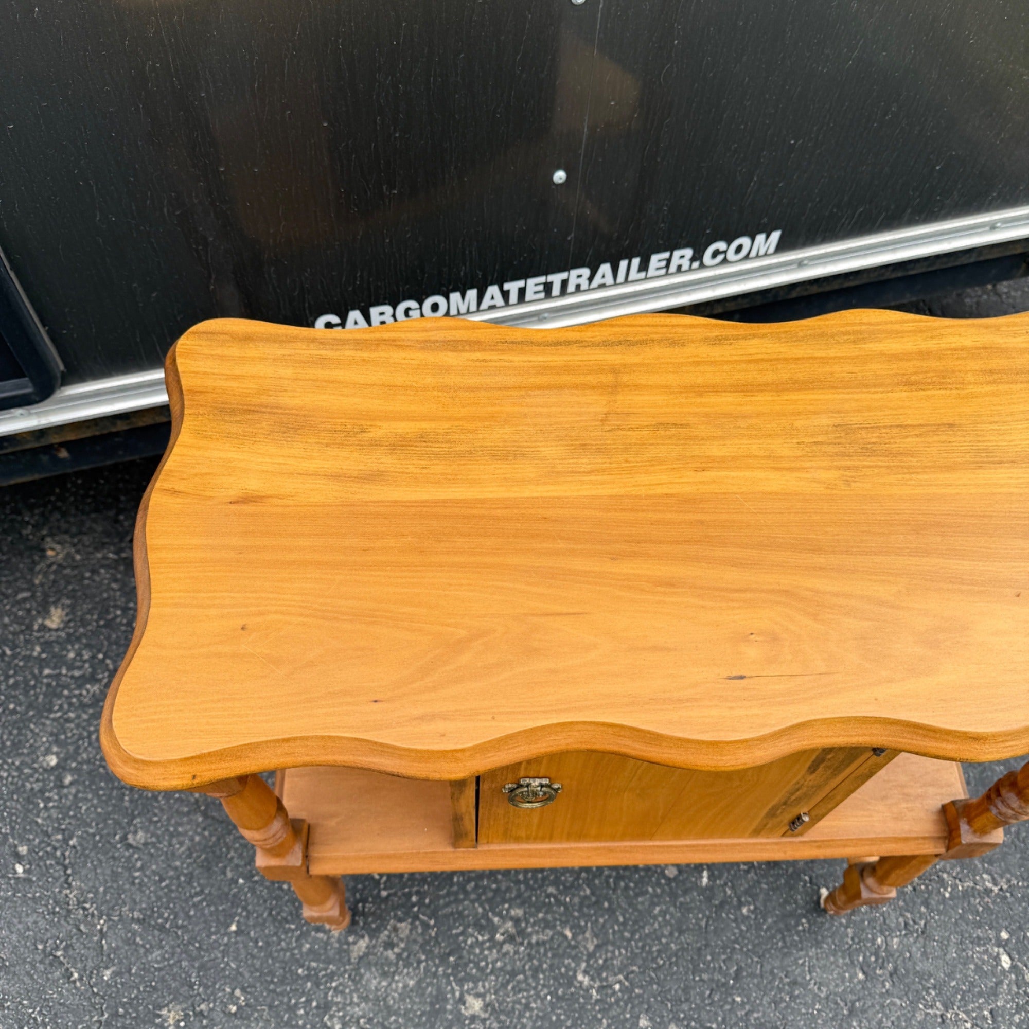 Vintage Wooden Humidor Shelf Cabinet Accent Table