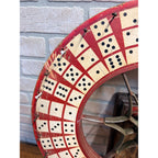 Antique Gambling Dice Gaming Roulette Wheel Wooden Carnival Sign 1900s Folk Art