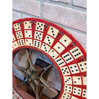 Antique Gambling Dice Gaming Roulette Wheel Wooden Carnival Sign 1900s Folk Art