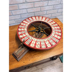Antique Gambling Dice Gaming Roulette Wheel Wooden Carnival Sign 1900s Folk Art