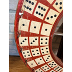 Antique Gambling Dice Gaming Roulette Wheel Wooden Carnival Sign 1900s Folk Art